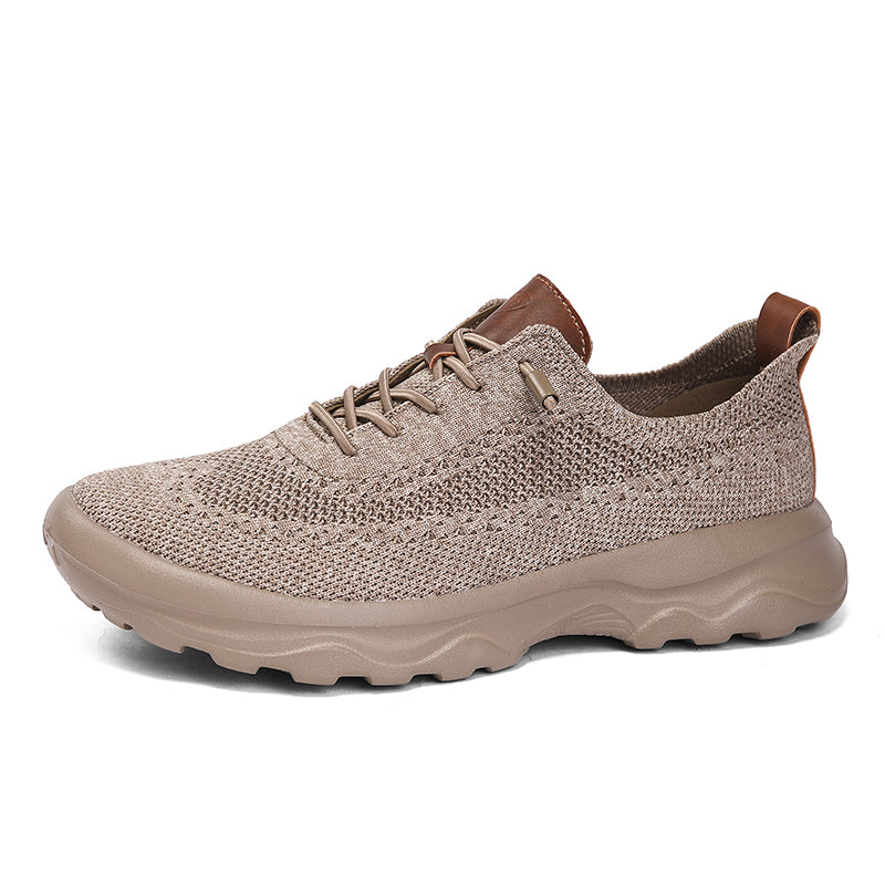 Men's Mesh Walking Shoes - Lace-Up, Cushioned, Wide Toe Box with Arch Support