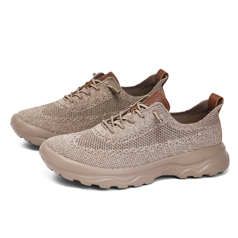 Men's Mesh Walking Shoes - Lace-Up, Cushioned, Wide Toe Box with Arch Support