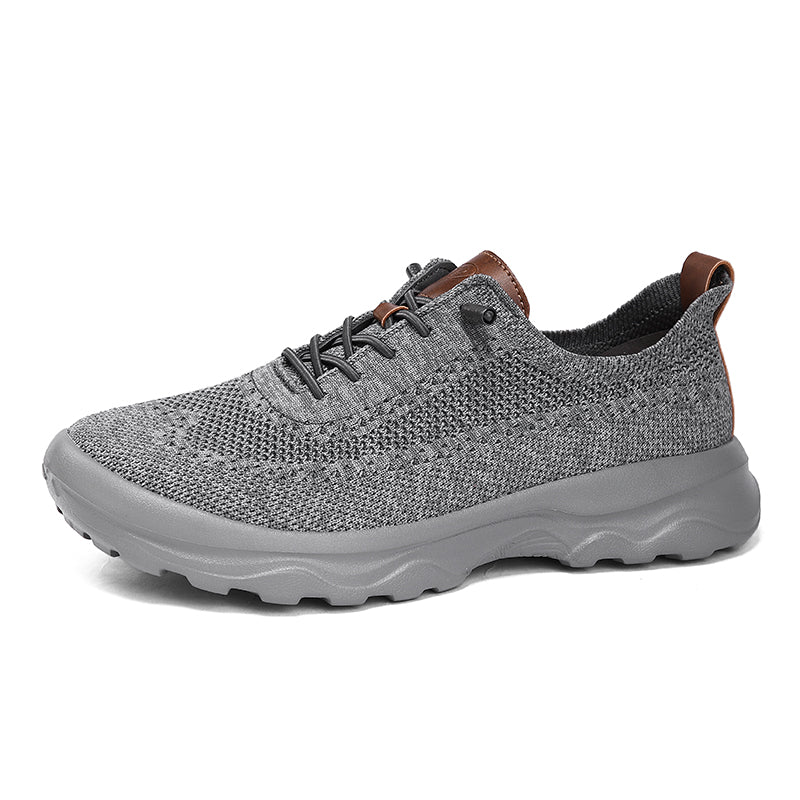 Men's Mesh Walking Shoes - Lace-Up, Cushioned, Wide Toe Box with Arch Support