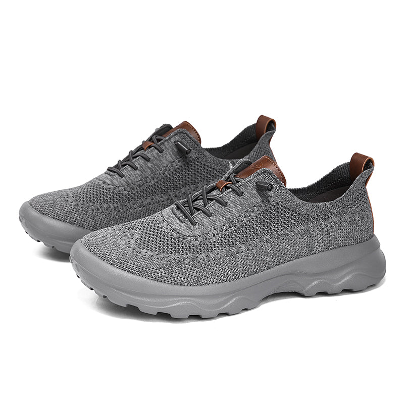 Men's Mesh Walking Shoes - Lace-Up, Cushioned, Wide Toe Box with Arch Support