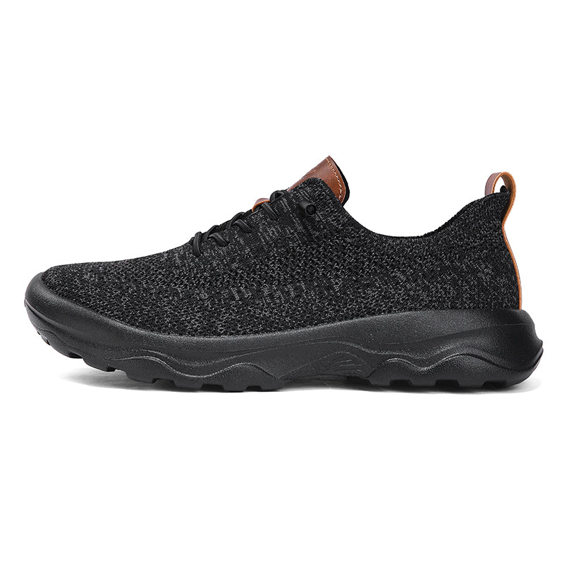 Men's Mesh Walking Shoes - Lace-Up, Cushioned, Wide Toe Box with Arch Support