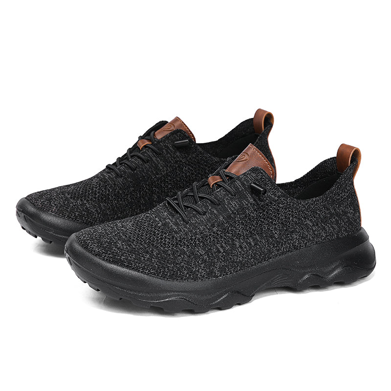 Men's Mesh Walking Shoes - Lace-Up, Cushioned, Wide Toe Box with Arch Support