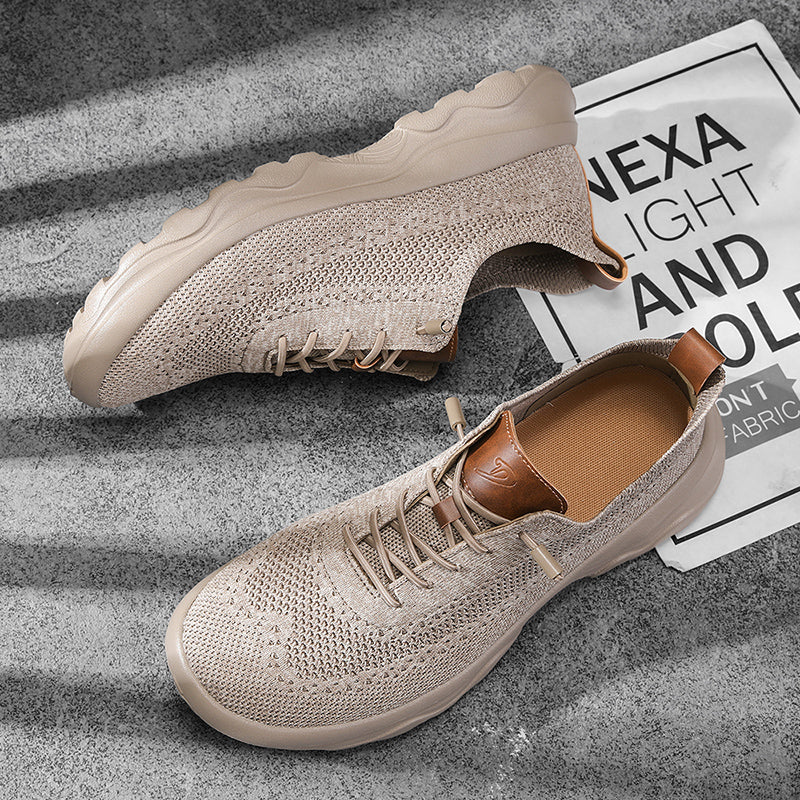 Men's Mesh Walking Shoes - Lace-Up, Cushioned, Wide Toe Box with Arch Support