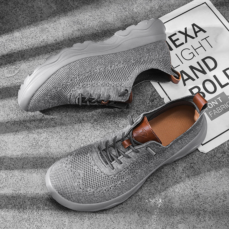 Men's Mesh Walking Shoes - Lace-Up, Cushioned, Wide Toe Box with Arch Support