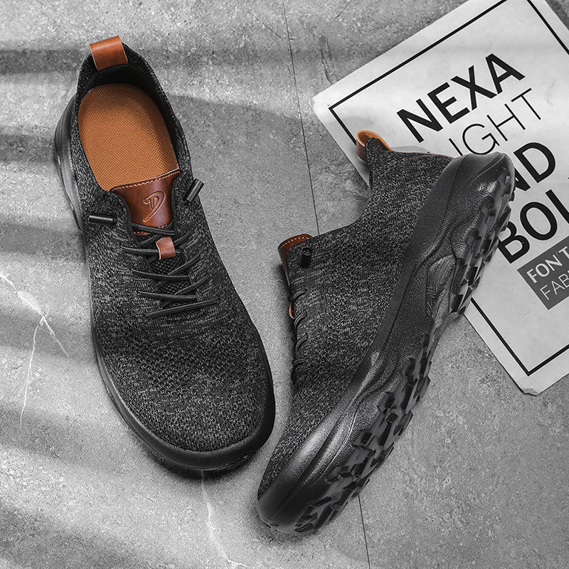 Men's Mesh Walking Shoes - Lace-Up, Cushioned, Wide Toe Box with Arch Support