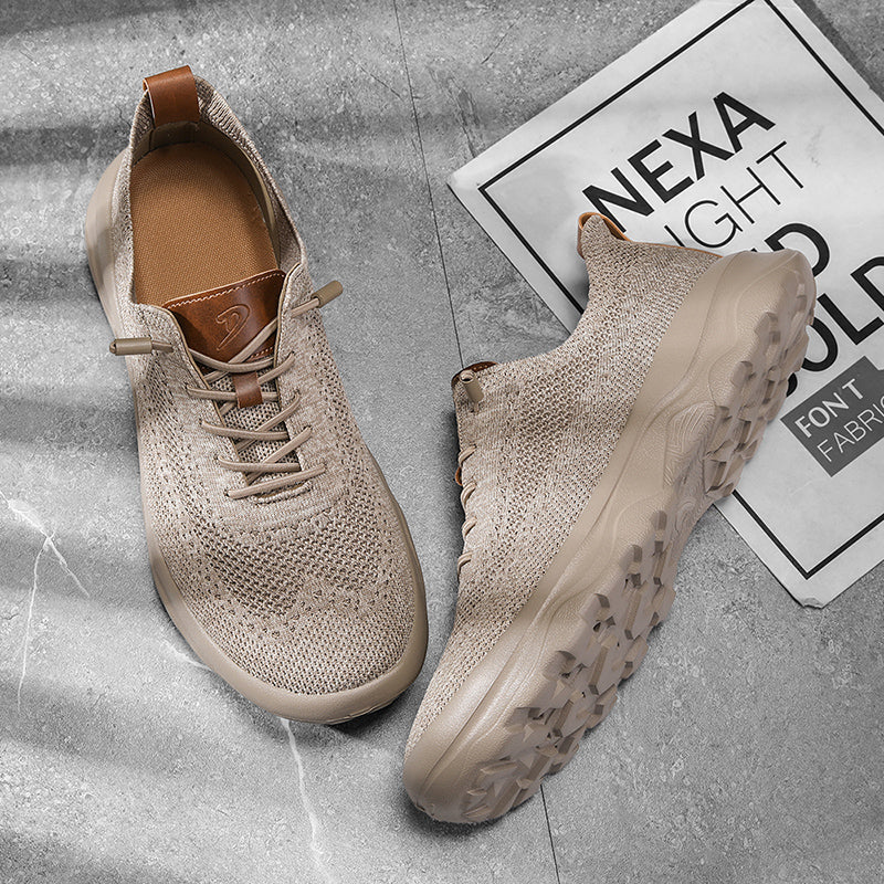 Men's Mesh Walking Shoes - Lace-Up, Cushioned, Wide Toe Box with Arch Support