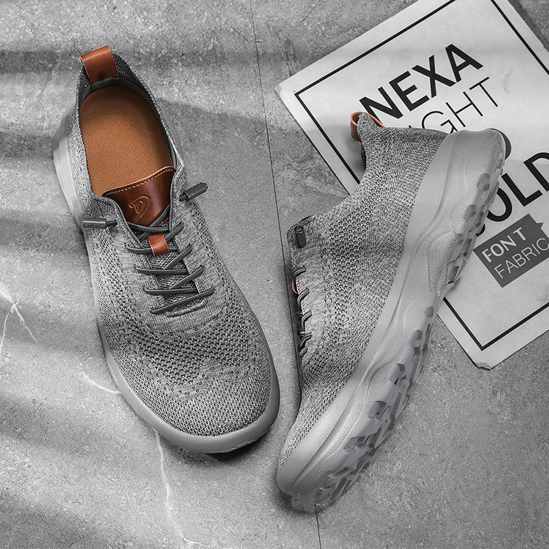 Men's Mesh Walking Shoes - Lace-Up, Cushioned, Wide Toe Box with Arch Support
