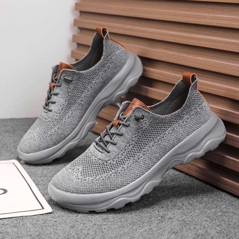 Men's Mesh Walking Shoes - Lace-Up, Cushioned, Wide Toe Box with Arch Support