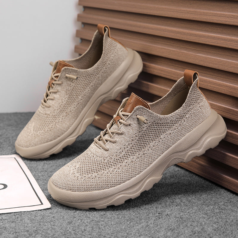 Men's Mesh Walking Shoes - Lace-Up, Cushioned, Wide Toe Box with Arch Support