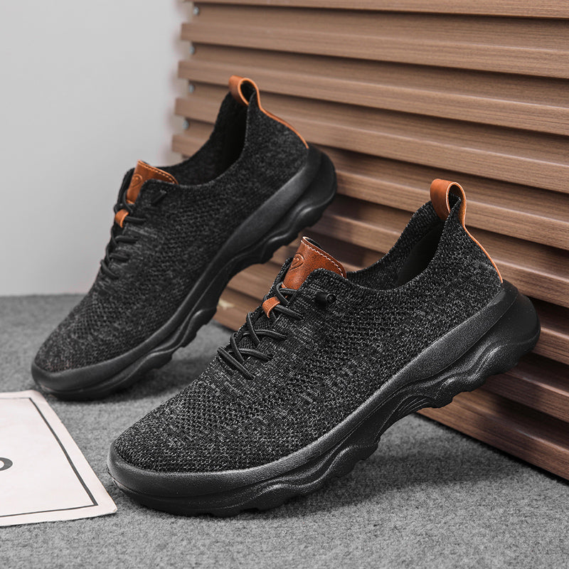 Men's Mesh Walking Shoes - Lace-Up, Cushioned, Wide Toe Box with Arch Support