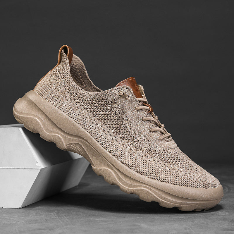 Men's Mesh Walking Shoes - Lace-Up, Cushioned, Wide Toe Box with Arch Support