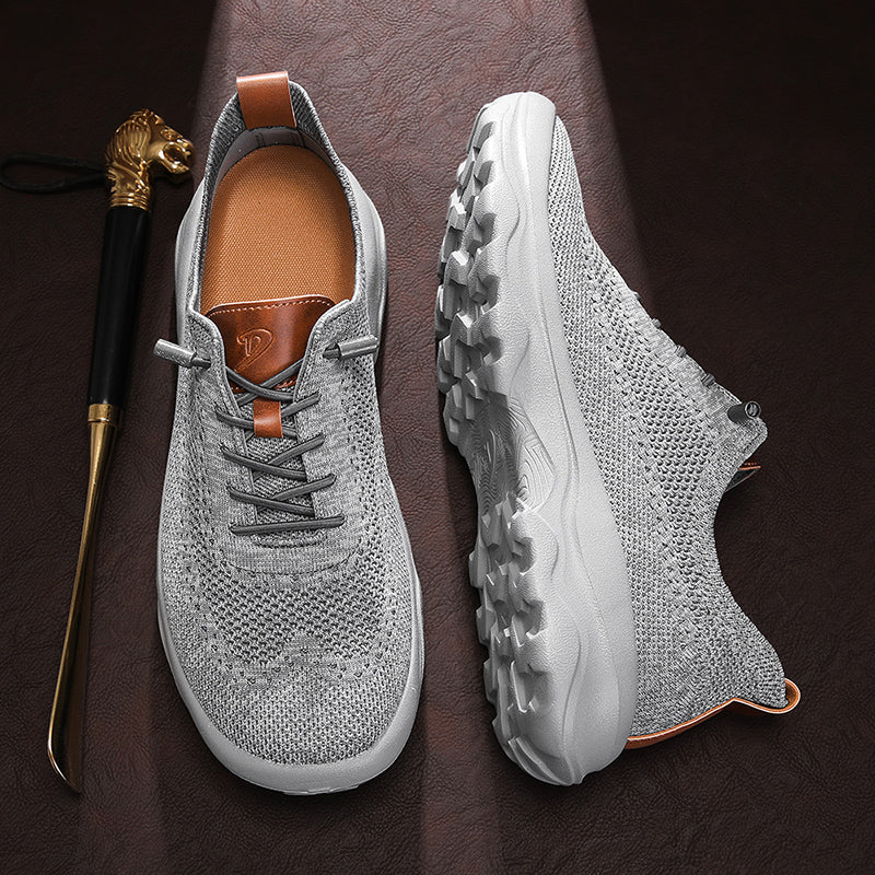 Men's Mesh Walking Shoes - Lace-Up, Cushioned, Wide Toe Box with Arch Support