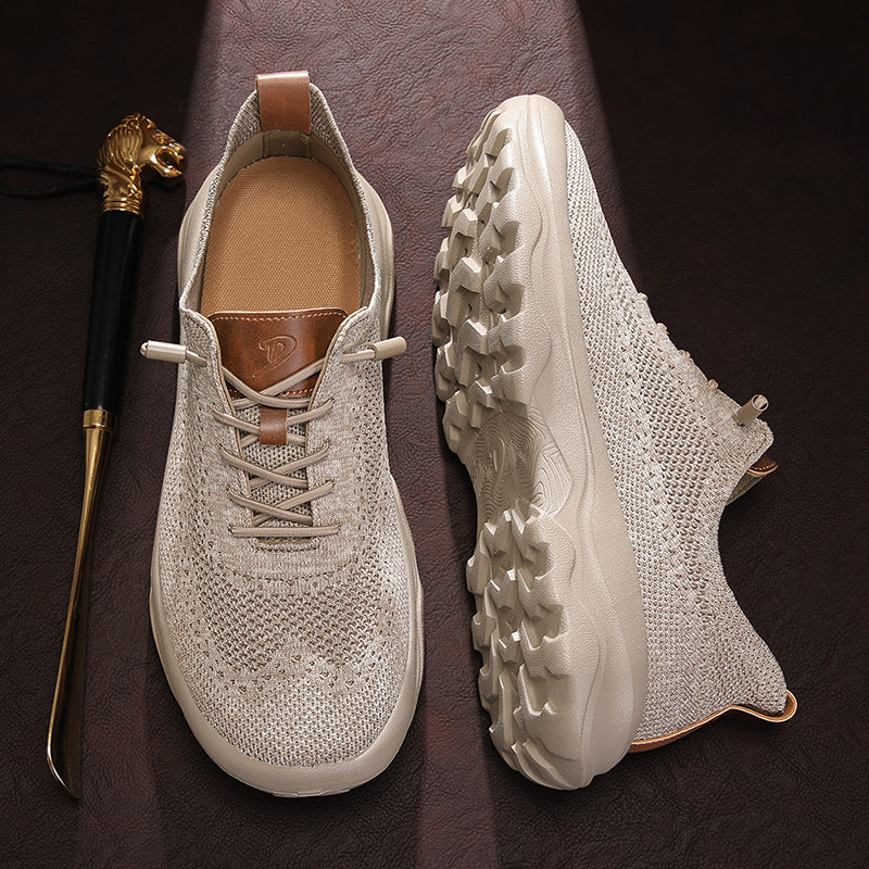 Men's Mesh Walking Shoes - Lace-Up, Cushioned, Wide Toe Box with Arch Support
