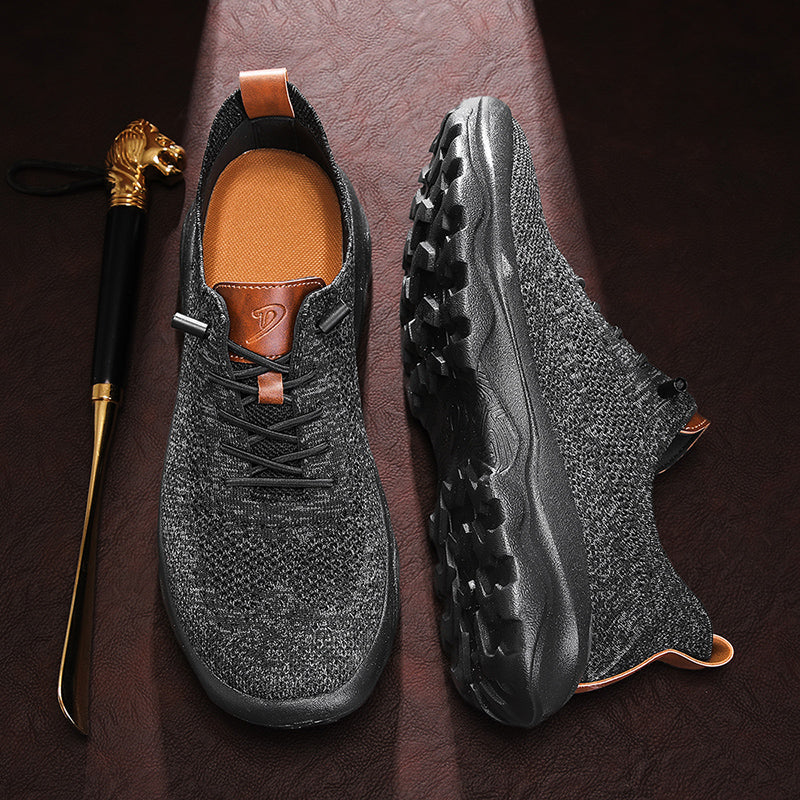 Men's Mesh Walking Shoes - Lace-Up, Cushioned, Wide Toe Box with Arch Support