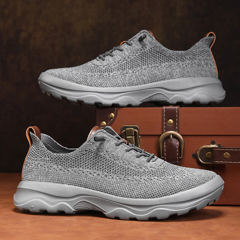 Men's Mesh Walking Shoes - Lace-Up, Cushioned, Wide Toe Box with Arch Support
