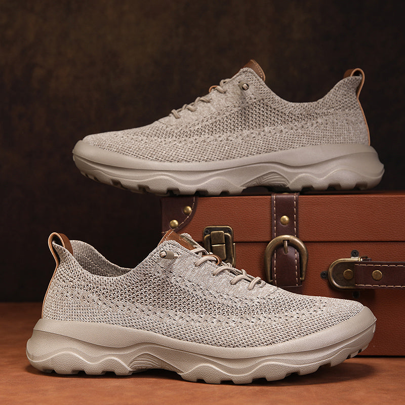 Men's Mesh Walking Shoes - Lace-Up, Cushioned, Wide Toe Box with Arch Support