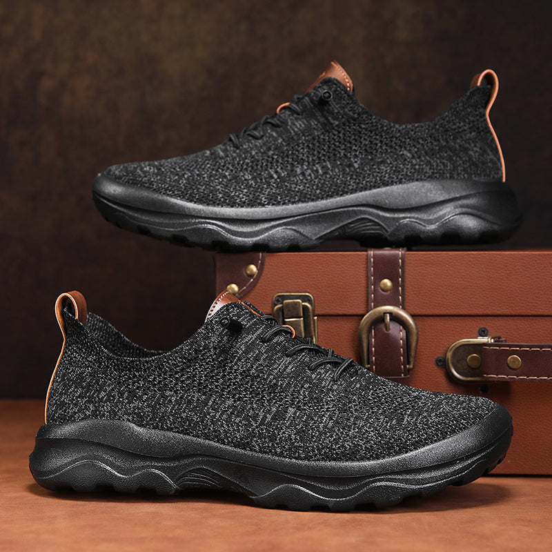 Men's Mesh Walking Shoes - Lace-Up, Cushioned, Wide Toe Box with Arch Support