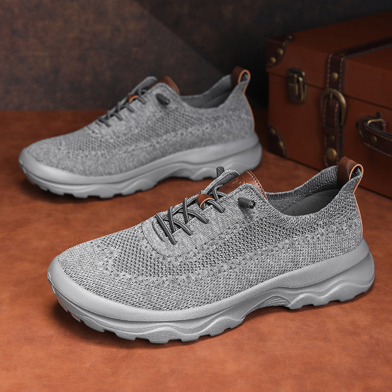 Men's Mesh Walking Shoes - Lace-Up, Cushioned, Wide Toe Box with Arch Support