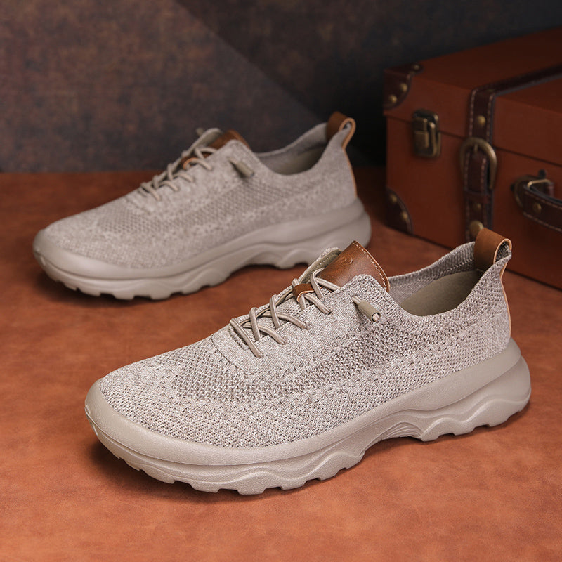 Men's Mesh Walking Shoes - Lace-Up, Cushioned, Wide Toe Box with Arch Support