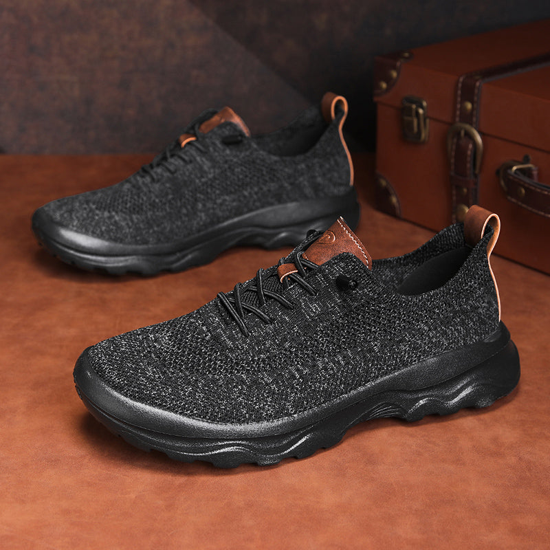 Men's Mesh Walking Shoes - Lace-Up, Cushioned, Wide Toe Box with Arch Support