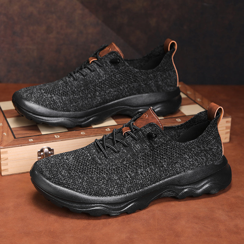 Men's Mesh Walking Shoes - Lace-Up, Cushioned, Wide Toe Box with Arch Support