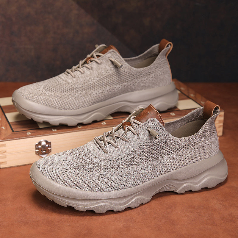 Men's Mesh Walking Shoes - Lace-Up, Cushioned, Wide Toe Box with Arch Support