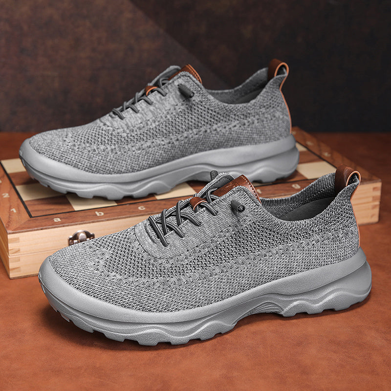 Men's Mesh Walking Shoes - Lace-Up, Cushioned, Wide Toe Box with Arch Support