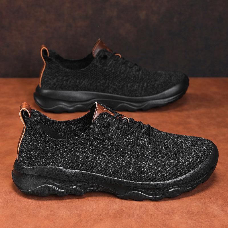 Men's Mesh Walking Shoes - Lace-Up, Cushioned, Wide Toe Box with Arch Support