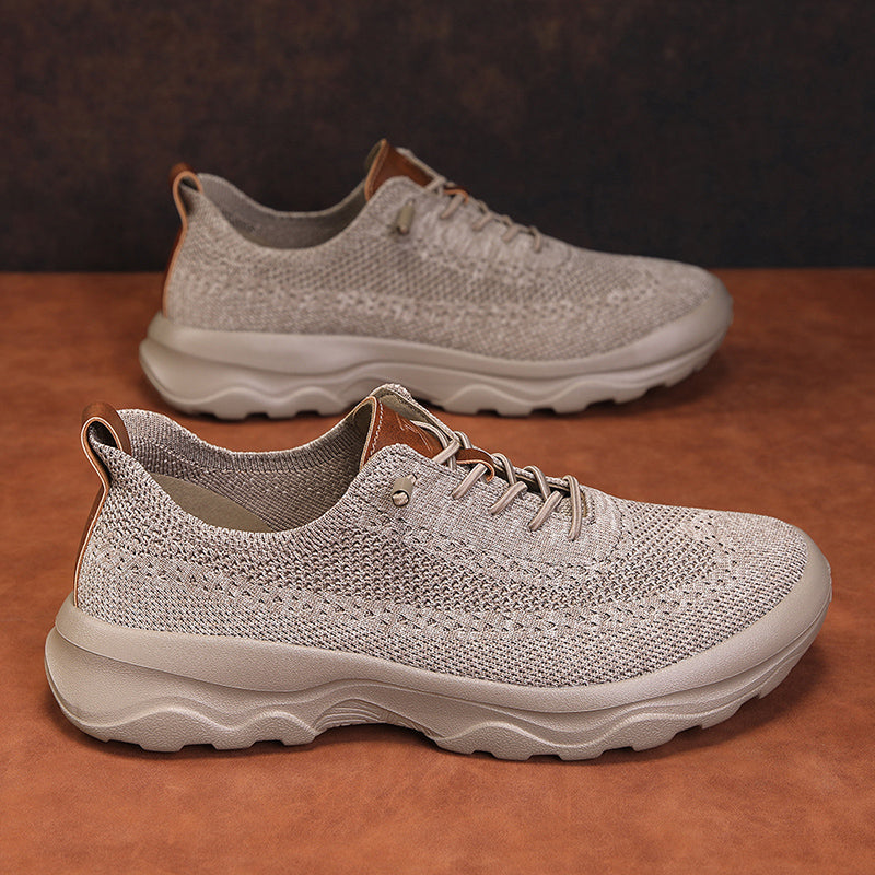 Men's Mesh Walking Shoes - Lace-Up, Cushioned, Wide Toe Box with Arch Support