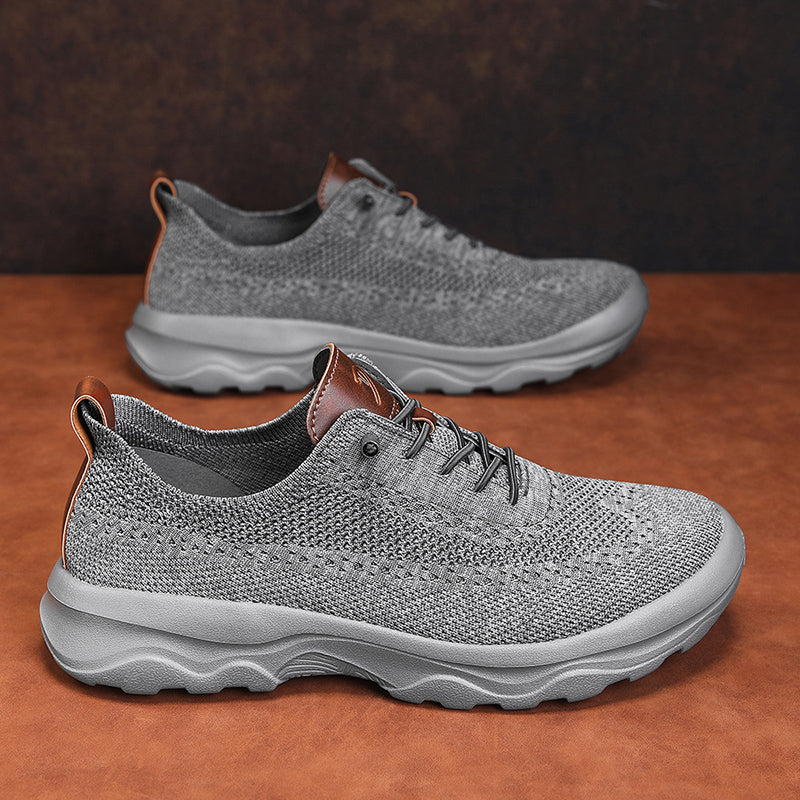 Men's Mesh Walking Shoes - Lace-Up, Cushioned, Wide Toe Box with Arch Support