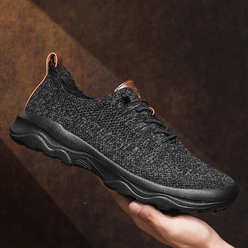 Men's Mesh Walking Shoes - Lace-Up, Cushioned, Wide Toe Box with Arch Support
