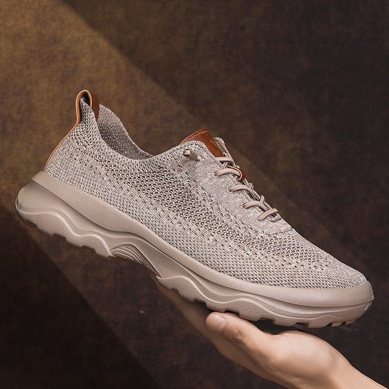 Men's Mesh Walking Shoes - Lace-Up, Cushioned, Wide Toe Box with Arch Support