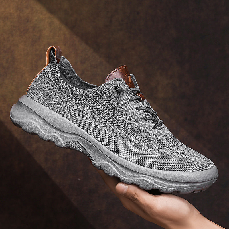 Men's Mesh Walking Shoes - Lace-Up, Cushioned, Wide Toe Box with Arch Support