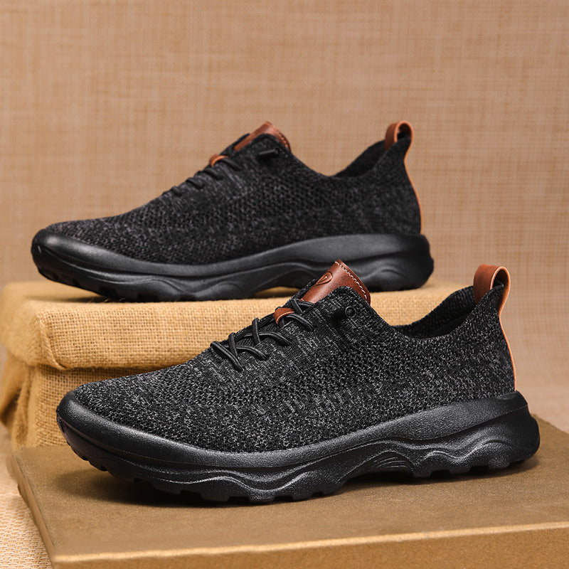 Men's Mesh Walking Shoes - Lace-Up, Cushioned, Wide Toe Box with Arch Support