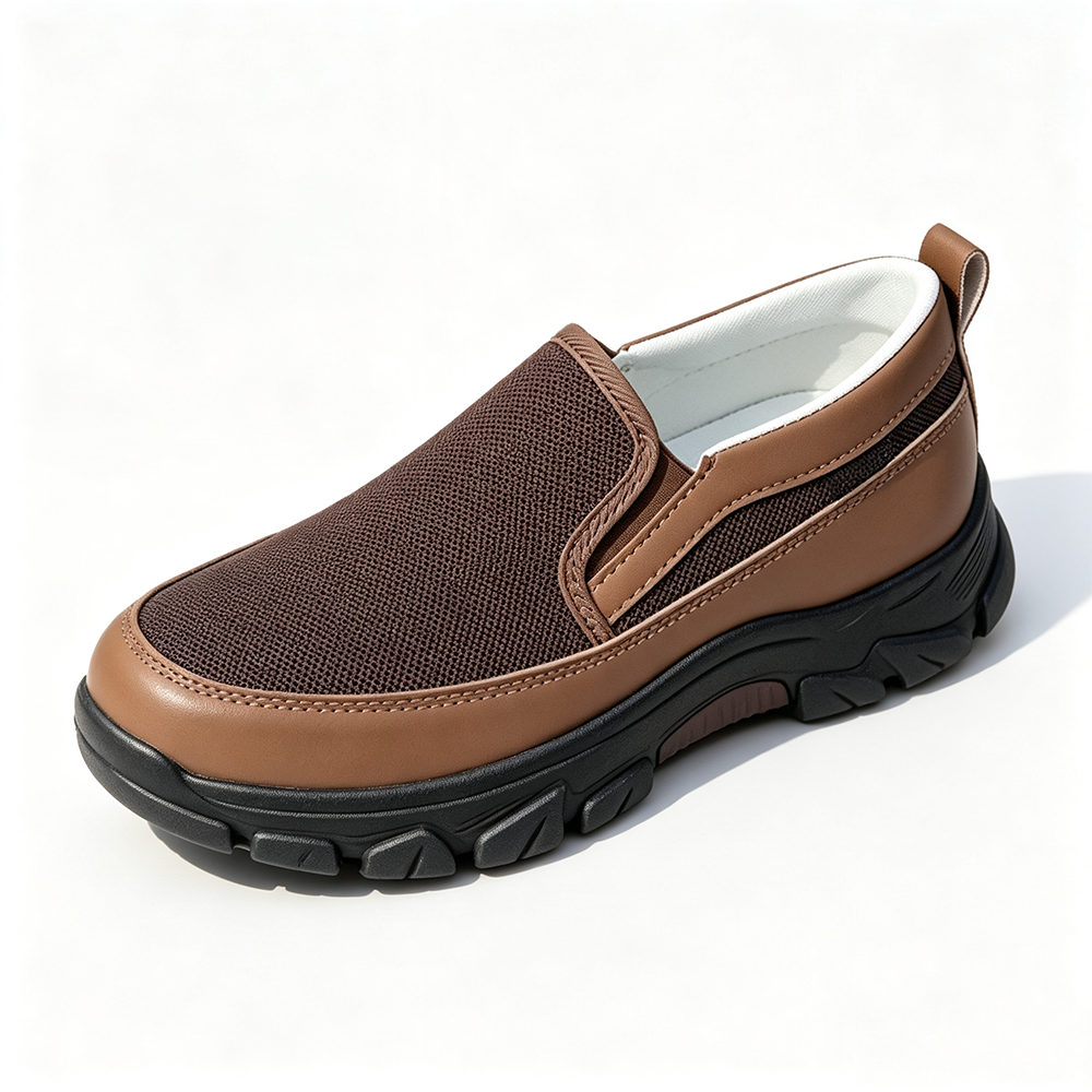 Men's Mesh Walking Shoes - Slip-On, Maximum Support, Wide Toe Box with Arch Support