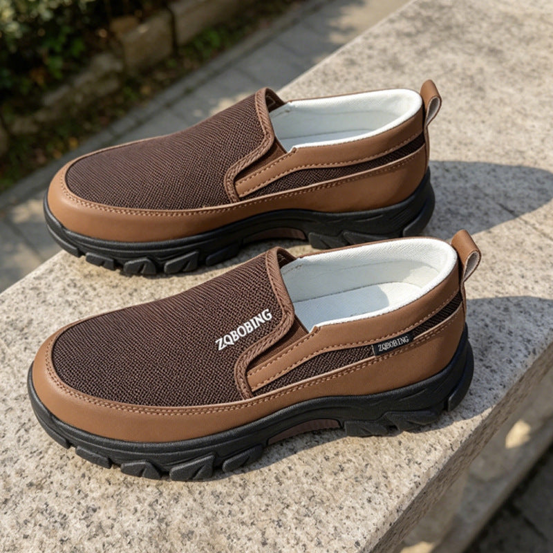 Men's Mesh Walking Shoes - Slip-On, Maximum Support, Wide Toe Box with Arch Support