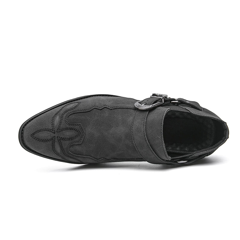 Men's Genuine Leather Casual Boots - Slip-On, Waterproof, Wide Toe Box with Arch Support