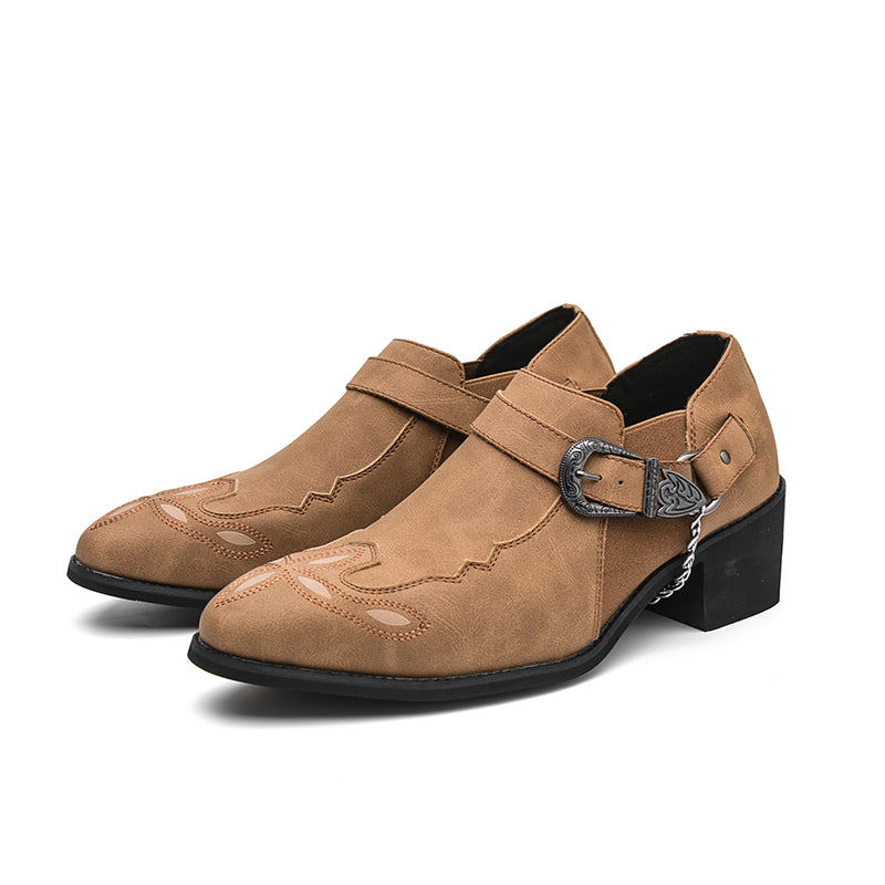 Men's Genuine Leather Casual Boots - Slip-On, Waterproof, Wide Toe Box with Arch Support