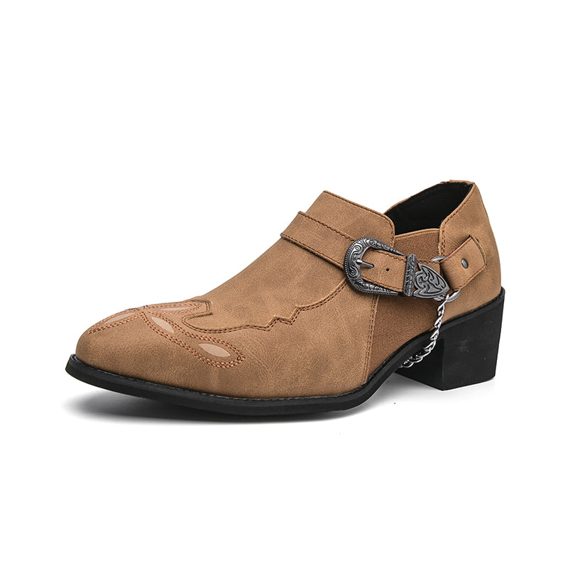 Men's Genuine Leather Casual Boots - Slip-On, Waterproof, Wide Toe Box with Arch Support