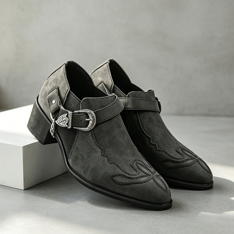 Men's Genuine Leather Casual Boots - Slip-On, Waterproof, Wide Toe Box with Arch Support