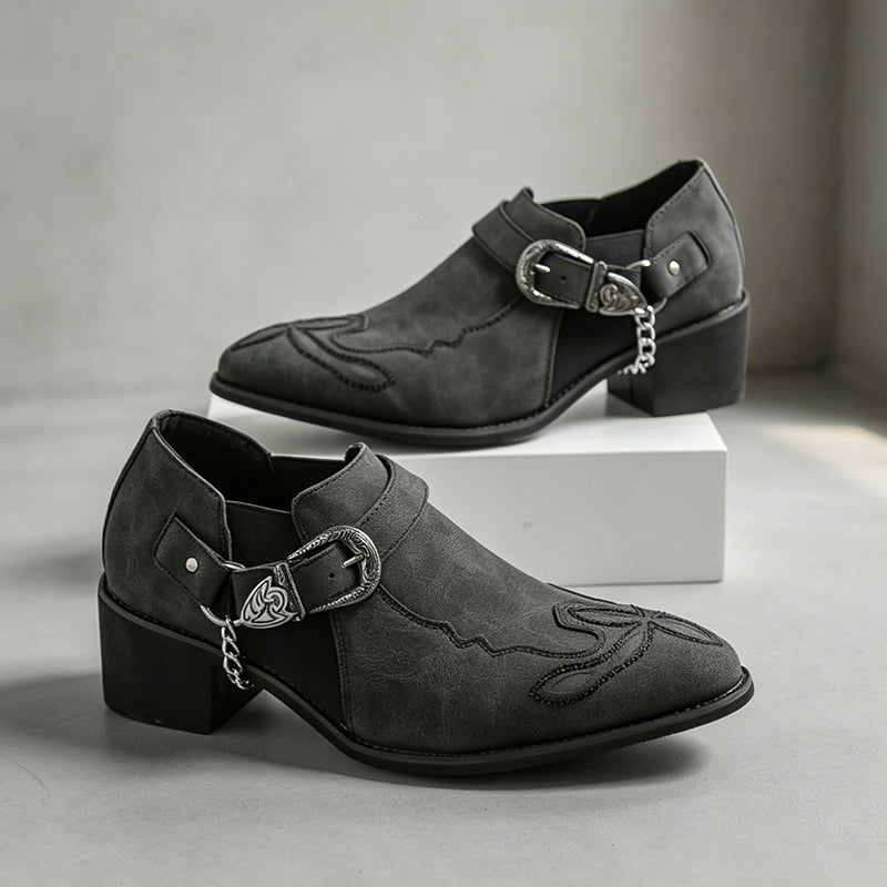 Men's Genuine Leather Casual Boots - Slip-On, Waterproof, Wide Toe Box with Arch Support