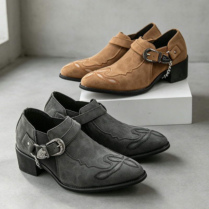 Men's Genuine Leather Casual Boots - Slip-On, Waterproof, Wide Toe Box with Arch Support