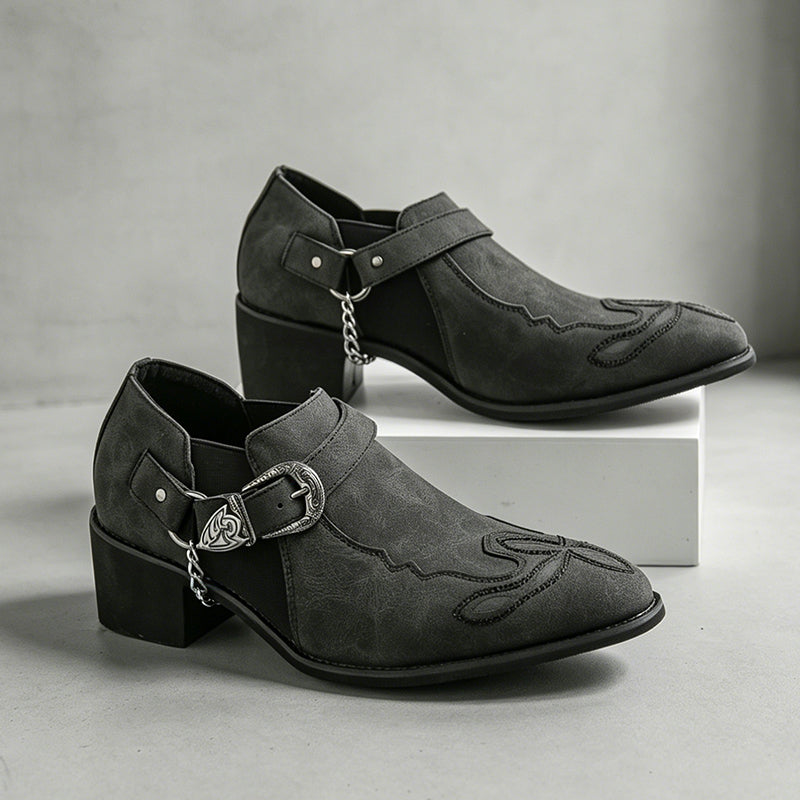 Men's Genuine Leather Casual Boots - Slip-On, Waterproof, Wide Toe Box with Arch Support