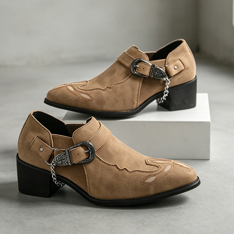 Men's Genuine Leather Casual Boots - Slip-On, Waterproof, Wide Toe Box with Arch Support