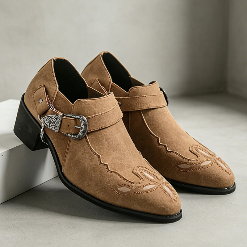 Men's Genuine Leather Casual Boots - Slip-On, Waterproof, Wide Toe Box with Arch Support