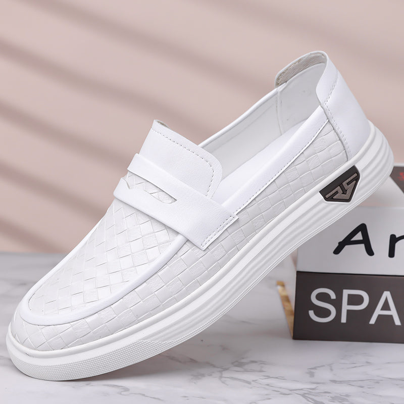 (🎁FREE SOCKS + INSOLES🧦)Men’s Breathable Perforated Leather Slip-On Shoes for Hot, Wide Feet | Arch Support & All-Day Comfort