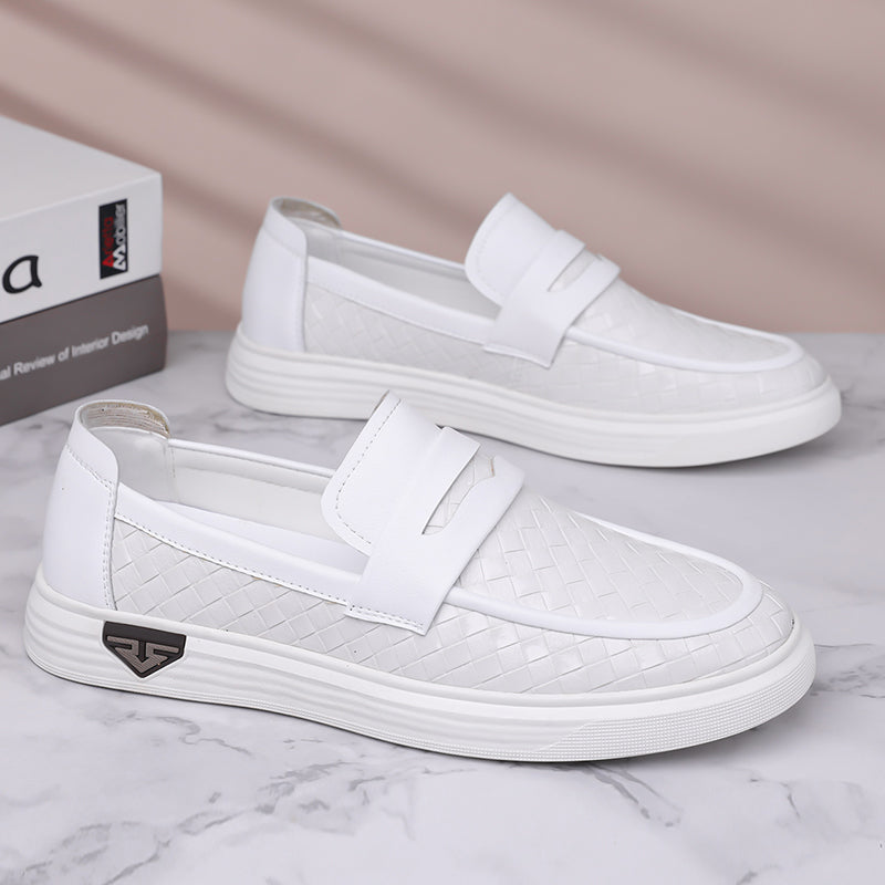 (🎁FREE SOCKS + INSOLES🧦)Men’s Breathable Perforated Leather Slip-On Shoes for Hot, Wide Feet | Arch Support & All-Day Comfort