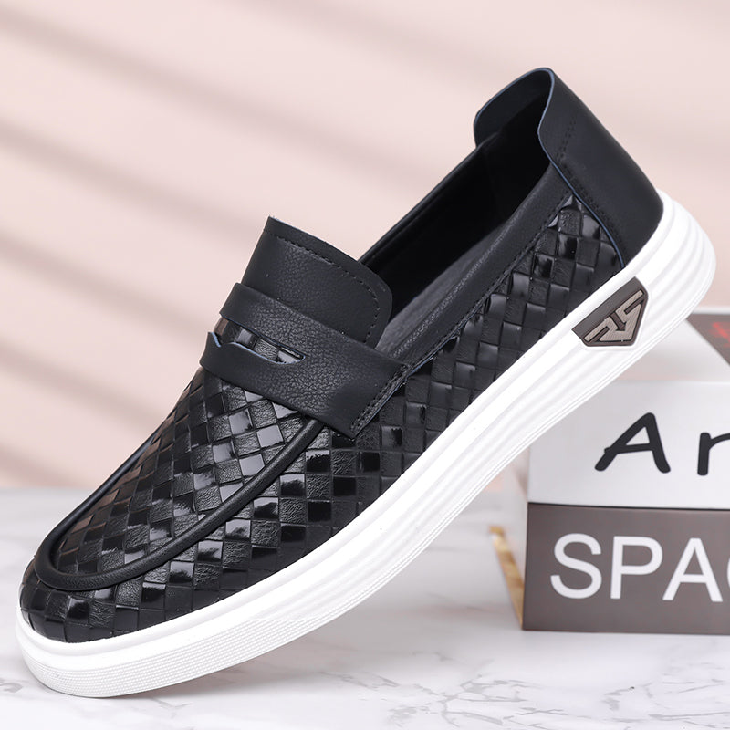 (🎁FREE SOCKS + INSOLES🧦)Men’s Breathable Perforated Leather Slip-On Shoes for Hot, Wide Feet | Arch Support & All-Day Comfort