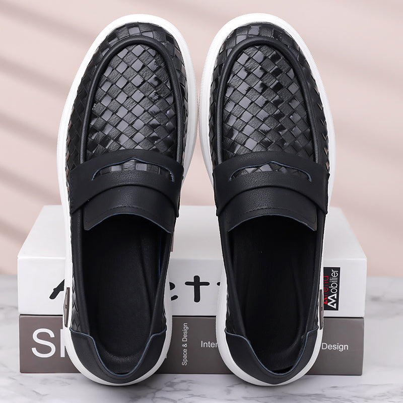 (🎁FREE SOCKS + INSOLES🧦)Men’s Breathable Perforated Leather Slip-On Shoes for Hot, Wide Feet | Arch Support & All-Day Comfort