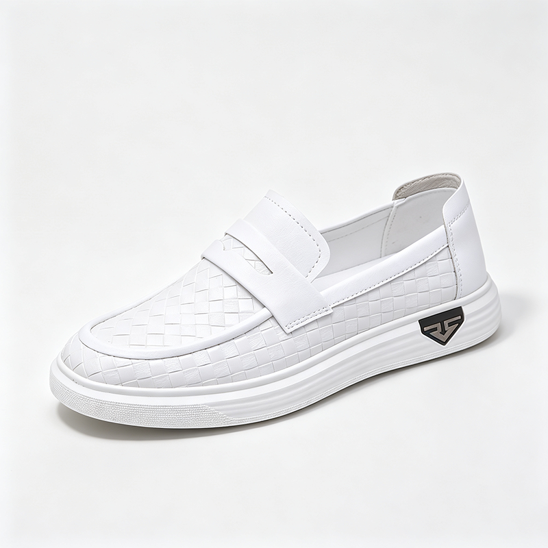 (🎁FREE SOCKS + INSOLES🧦)Men’s Breathable Perforated Leather Slip-On Shoes for Hot, Wide Feet | Arch Support & All-Day Comfort